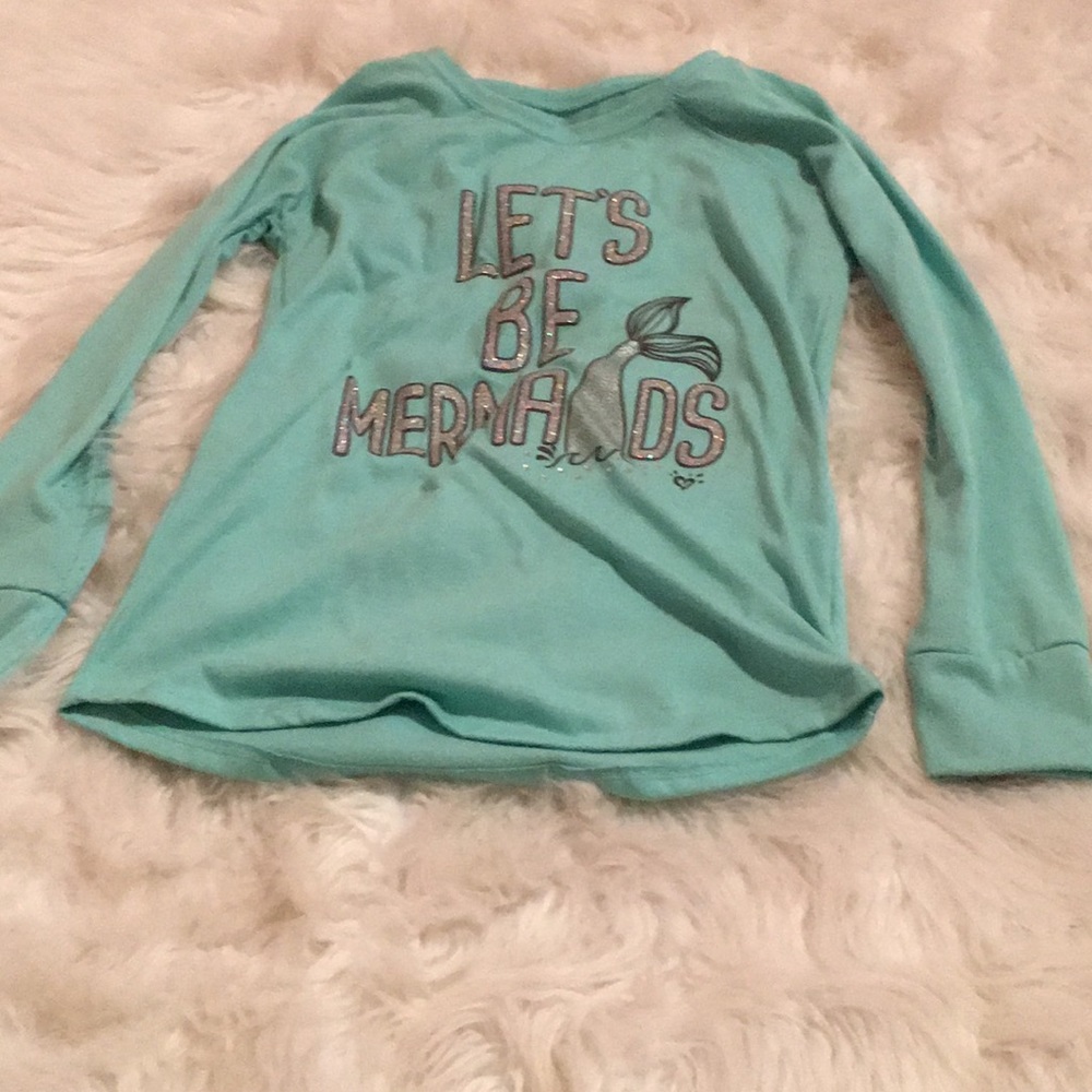 Teal let’s be mermaids t-shirt